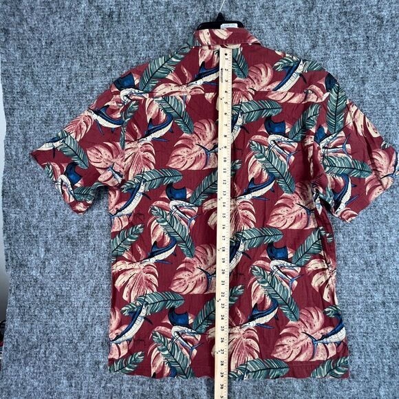 GUY HARVEY SHIRT MENS M RED HAWAIIAN MARLIN AFTCO BLUEWATER LOOSE EASY-CARE CAMP - Picture 8 of 10